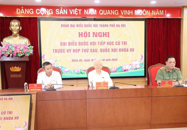 Tổng Bí thư Nguyễn Phú Trọng tiếp xúc cử tri thành phố Hà Nội - Ảnh 4.