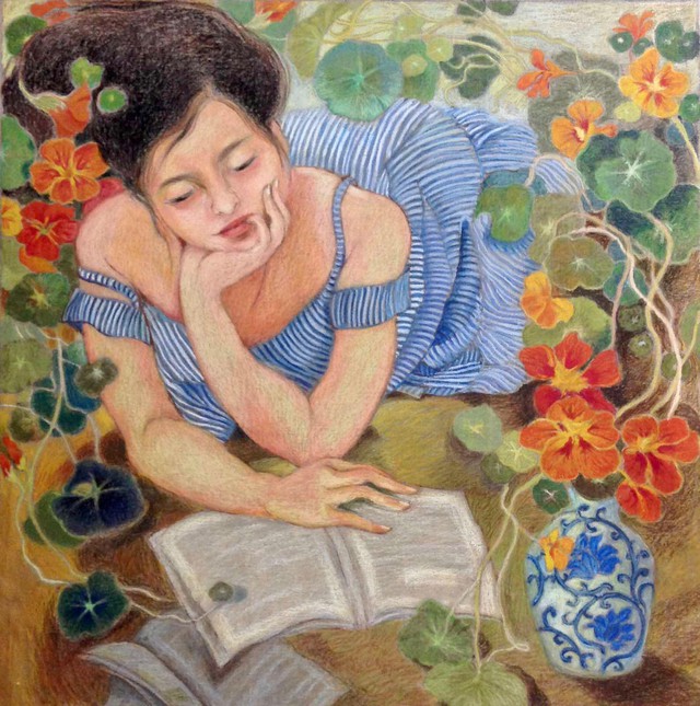 Nét đẹp từ triển lãm tranh  “Phụ nữ đọc sách” - Ảnh 3.