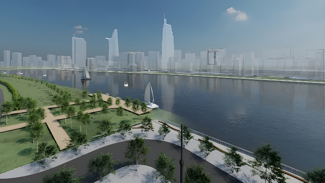 Ngắm ý tưởng thiết kế, cải tạo không gian bờ Đông sông Sài Gòn - Ảnh 1.