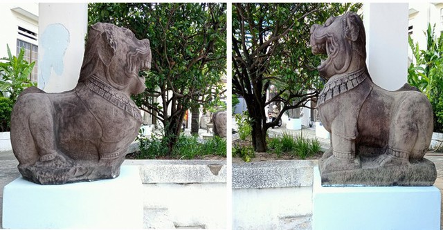 Bình Định đề xuất công nhận 2 tượng sư tử đá thành Đồ Bàn là bảo vật quốc gia - Ảnh 1.