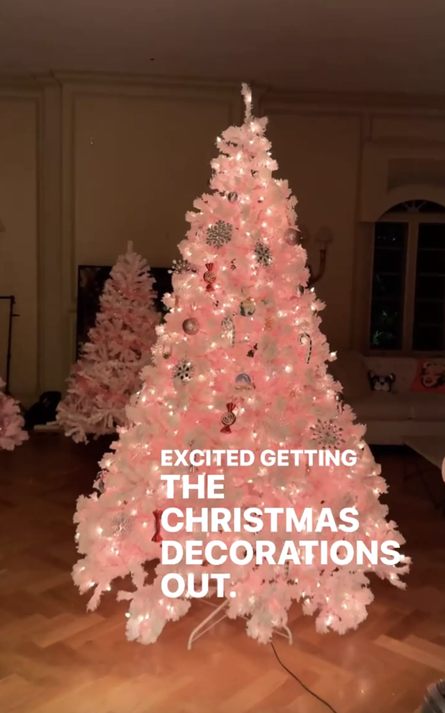 Paris Hilton gây bất ngờ với cây thông Noel màu hồng - Ảnh 1.