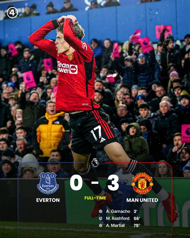 Vòng 13 Ngoại hạng Anh: Garnacho ghi siêu phẩm, Man Utd thắng đậm Everton - Ảnh 2.