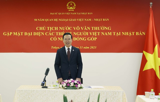 Chủ tịch nước thăm Đại sứ quán và gặp gỡ người Việt tại Nhật Bản - Ảnh 3.