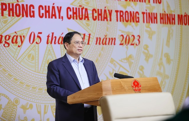 Thủ tướng Phạm Minh Chính chủ trì Hội nghị trực tuyến toàn quốc về công tác phòng cháy, chữa cháy - Ảnh 1.