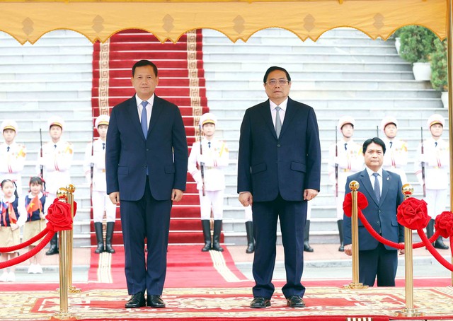 Thủ tướng Phạm Minh Chính chủ trì Lễ đón Thủ tướng Campuchia thăm chính thức Việt Nam - Ảnh 3.