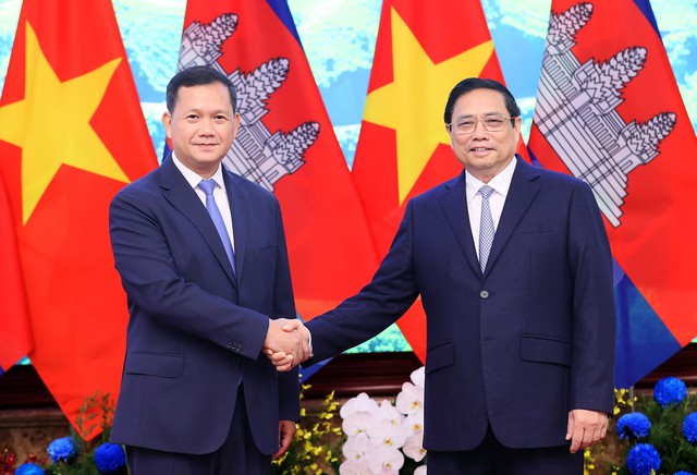 Thủ tướng Phạm Minh Chính hội đàm với Thủ tướng Campuchia Hun Manet - Ảnh 1.