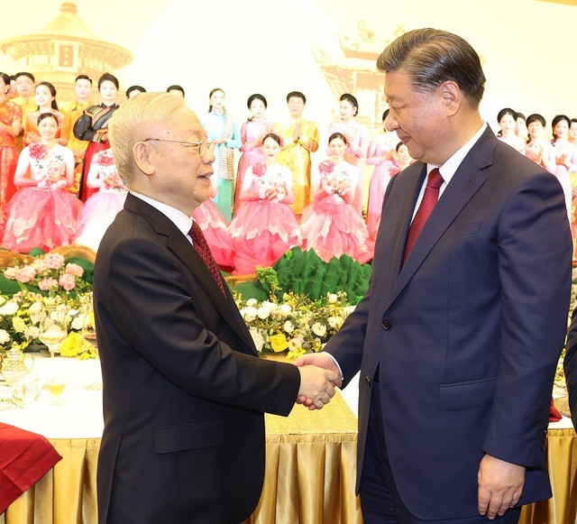Chiêu đãi trọng thể chào mừng Tổng Bí thư, Chủ tịch nước Trung Quốc Tập Cận Bình và Phu nhân - Ảnh 1.