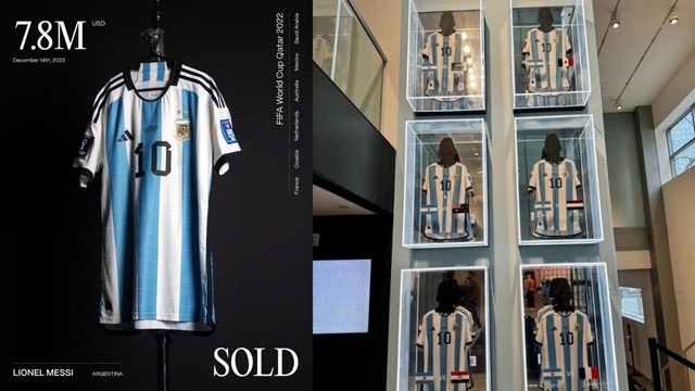 Áo đấu của Messi tại World Cup 2022 được bán với giá 7,8 triệu USD - Ảnh 1.