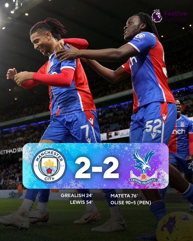 Man City đánh rơi chiến thắng trước Crystal Palace ở phút bù giờ   - Ảnh 2.