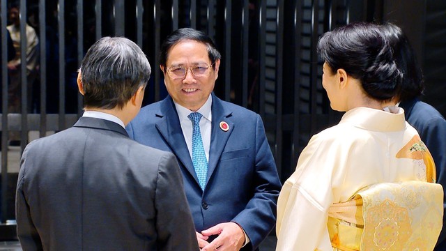 Thủ tướng Phạm Minh Chính cùng lãnh đạo các nước ASEAN hội kiến Nhà vua và Hoàng hậu Nhật Bản - Ảnh 1.