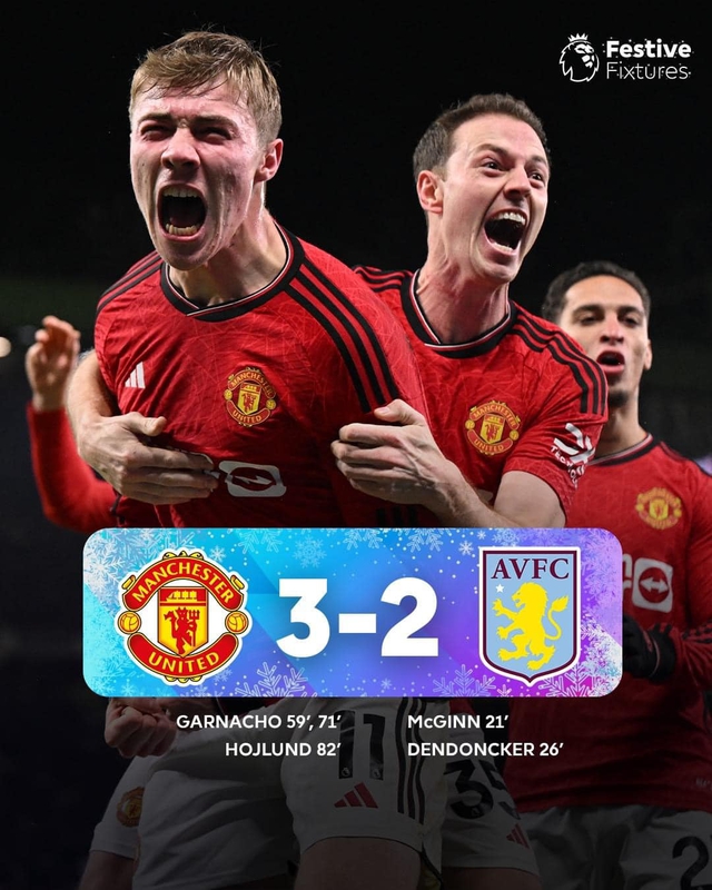 Garnacho - Hojlund lập công, Man Utd ngược dòng ngoạn mục trước Aston Villa - Ảnh 1.