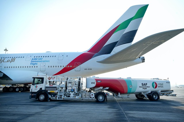 Emirates A380 demonstration flight with 100% Sustainable Aviation Fuel