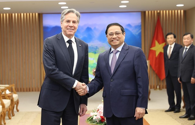 Thủ tướng Phạm Minh Chính tiếp Ngoại trưởng Mỹ Antony Blinken - Ảnh 1.