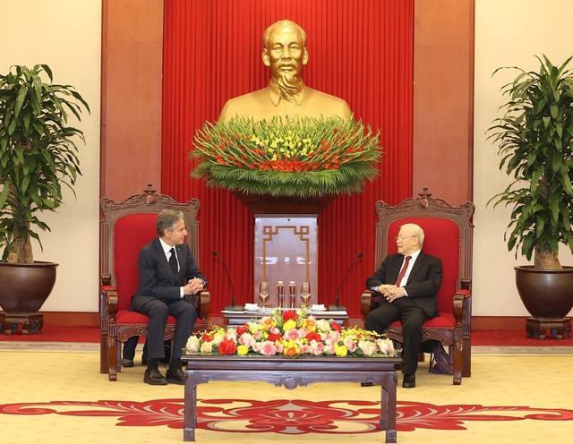Tổng Bí thư Nguyễn Phú Trọng tiếp Ngoại trưởng Hoa Kỳ Antony Blinken - Ảnh 2.