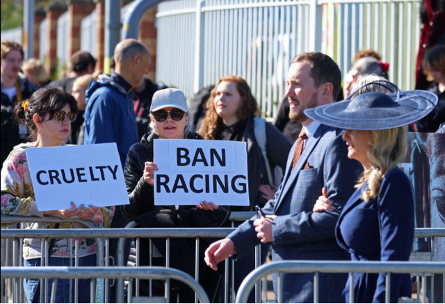 Người biểu tình trì hoãn giải đua ngựa Grand National ở Anh, 118 người bị bắt - Ảnh 6.