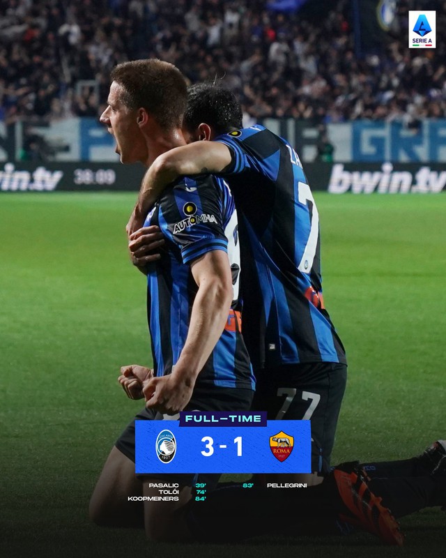 Vòng 31 Serie A | AS Roma bại trận, Atalanta tiệm cận top 4 - Ảnh 1.