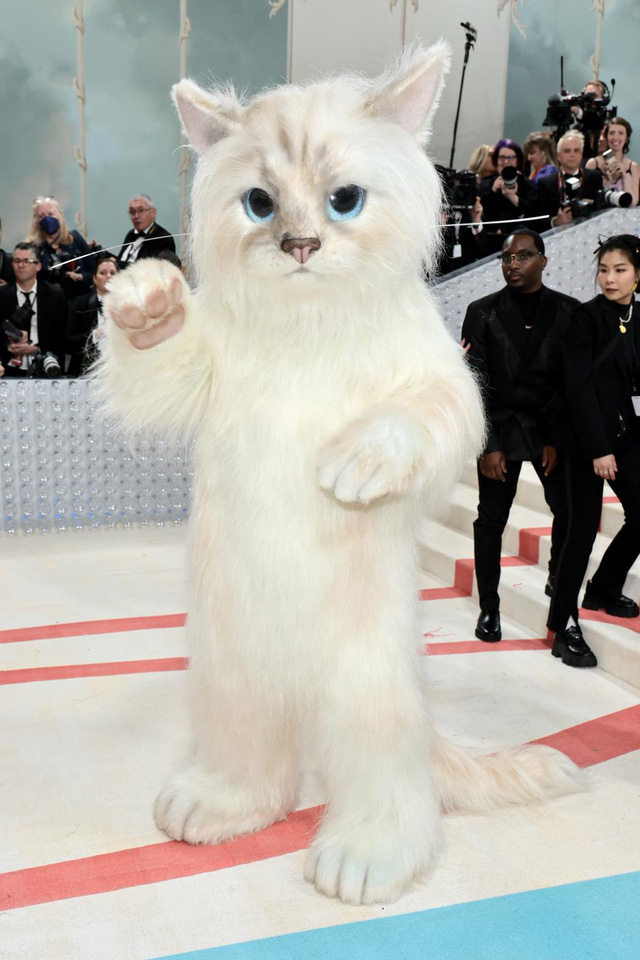 Jared Leto hóa trang thành mèo Choupette của Karl Lagerfeld trên thảm đỏ Met Gala - Ảnh 1.