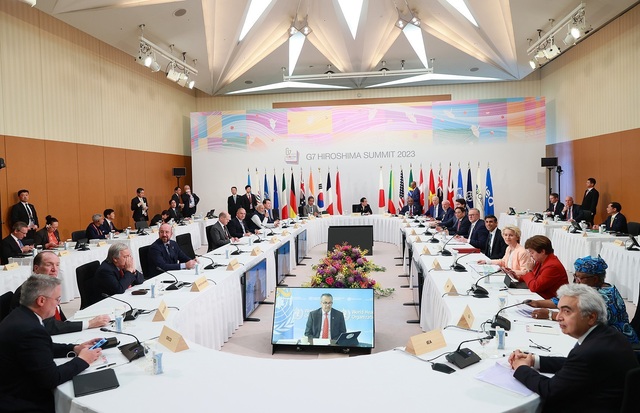 Thủ tướng Phạm Minh Chính nêu thông điệp tại phiên họp của Hội nghị thượng đỉnh G7 mở rộng - Ảnh 1.