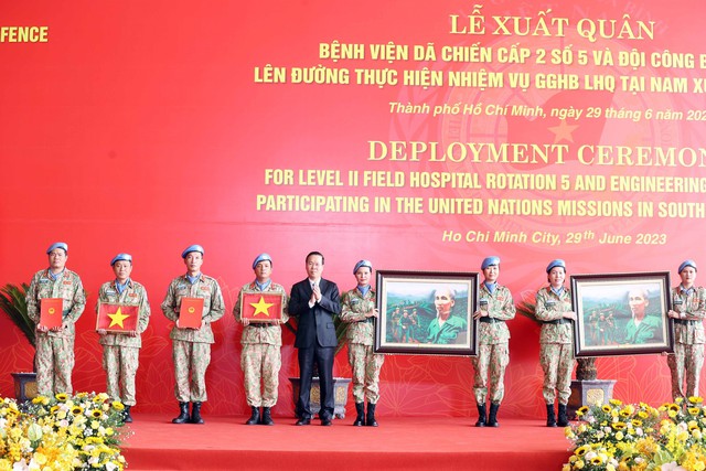 Chủ tịch nước dự Lễ xuất quân của lực lượng làm nhiệm vụ gìn giữ hòa bình Liên hợp quốc - Ảnh 2.