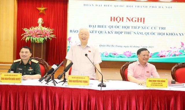 Tổng Bí thư Nguyễn Phú Trọng tiếp xúc cử tri Hà Nội - Ảnh 4.