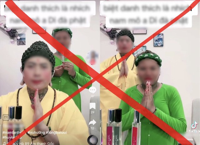 Đề nghị xử phạt TikToker hóa trang thành Đức Phật livestream bán hàng - Ảnh 1.