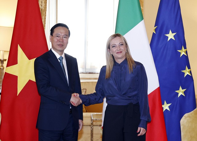 Chủ tịch nước Võ Văn Thưởng gặp Thủ tướng Italy Giorgia Meloni - Ảnh 3.