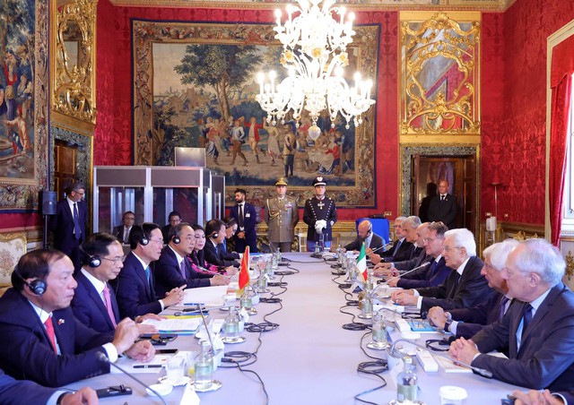 Lễ đón chính thức Chủ tịch nước Võ Văn Thưởng thăm cấp nhà nước tới Italy - Ảnh 7.