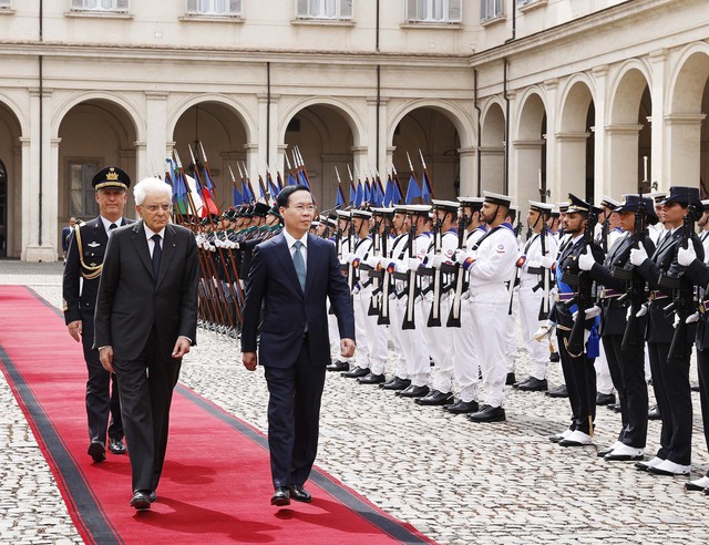 Lễ đón chính thức Chủ tịch nước Võ Văn Thưởng thăm cấp nhà nước tới Italy - Ảnh 3.