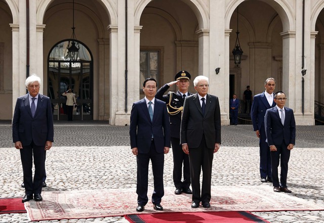 Lễ đón chính thức Chủ tịch nước Võ Văn Thưởng thăm cấp nhà nước tới Italy - Ảnh 1.