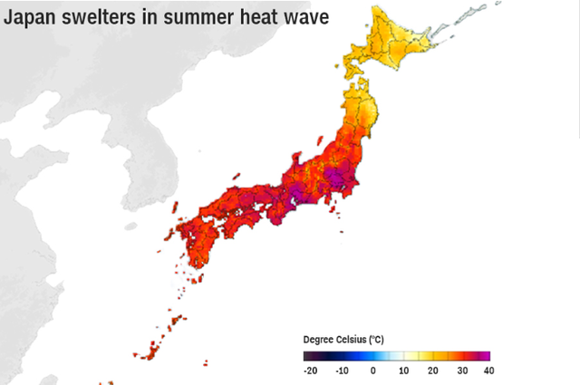 Nhật Bản cảnh báo nắng nóng trên diện rộng và nguy cơ sốc nhiệt - Ảnh 1.