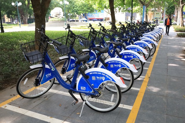 Dịch vụ xe đạp công cộng bắt đầu được triển khai tại Hà Nội - Ảnh 1.