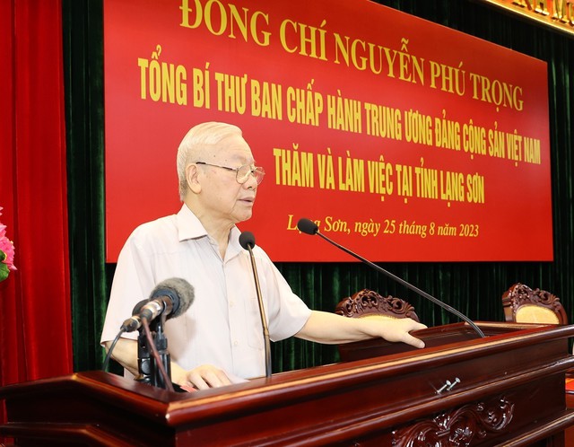 Tổng Bí thư Nguyễn Phú Trọng làm việc tại tỉnh Lạng Sơn - Ảnh 2.