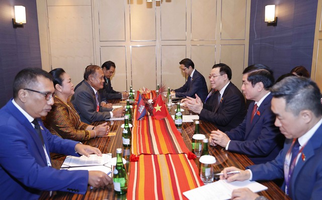 Chủ tịch Quốc hội gặp lãnh đạo Nghị viện Campuchia và Malaysia - Ảnh 2.