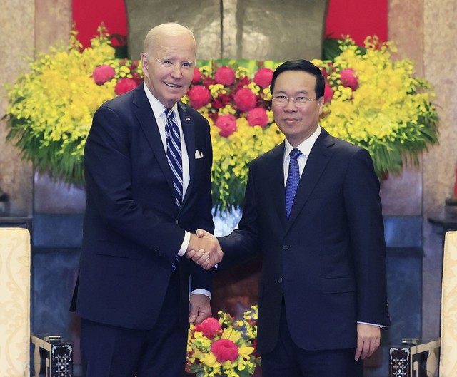 Chủ tịch nước Võ Văn Thưởng tiếp Tổng thống Hoa Kỳ Joe Biden - Ảnh 1.