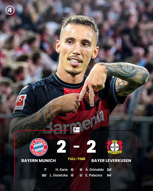 Vòng 4 Bundesliga | Bayern Munich chia điểm kịch tính trước Bayer Leverkusen - Ảnh 1.