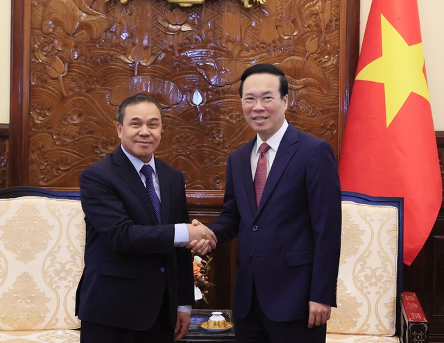 Chủ tịch nước tiếp Đại sứ Lào - Ảnh 1.