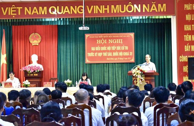 Bộ trưởng Nguyễn Kim Sơn tiếp xúc cử tri trước kỳ họp thứ 6, Quốc hội khóa XV  - Ảnh 1.
