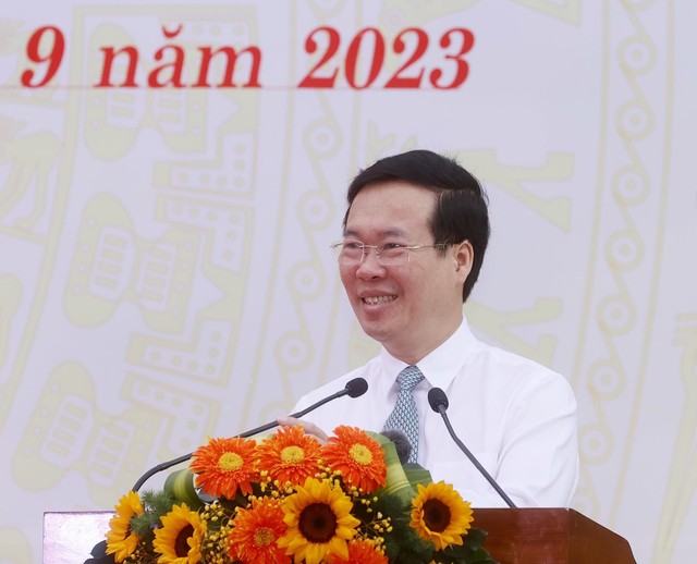Chủ tịch nước Võ Văn Thưởng dự lễ khai giảng năm học mới tại Gia Lai - Ảnh 1.