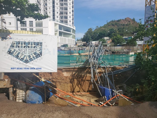 Sụt lún ở Quy Nhơn: Tạm dừng thi công dự án chung cư để khắc phục sự cố - Ảnh 2.