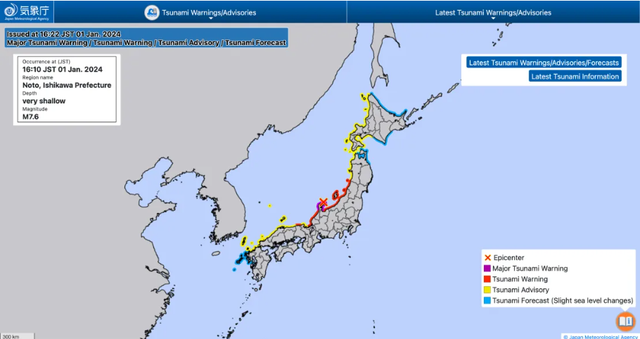 Động đất mạnh 7,5 độ, Nhật Bản ban bố cảnh báo sóng thần - Ảnh 1.