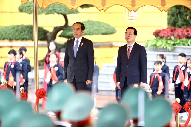 Chủ tịch nước Võ Văn Thưởng chủ trì lễ đón Tổng thống Indonesia - Ảnh 4.