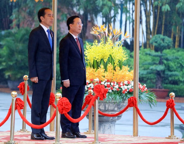 Chủ tịch nước Võ Văn Thưởng chủ trì lễ đón Tổng thống Indonesia - Ảnh 3.