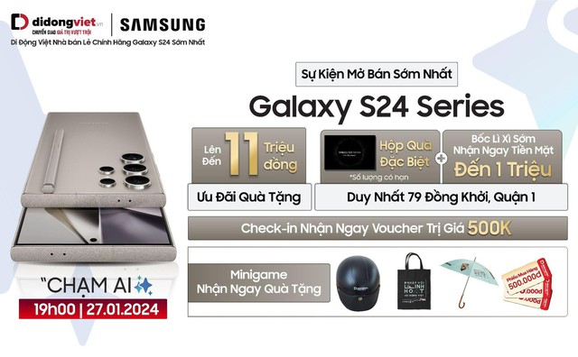 Di Động Việt mở bán sớm Galaxy S24 series trên toàn hệ thống, ưu đãi đến 11 triệu, dùng thử miễn phí - Ảnh 1.