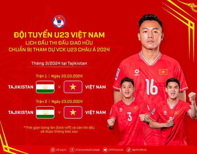 Đội tuyển U23 Việt Nam khởi động cho VCK U23 châu Á 2024 bằng 2 trận giao hữu tại Tajikistan - Ảnh 2.