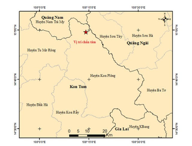 Động đất có độ lớn 3.8 xảy ra tại Kon Plông, Kon Tum - Ảnh 1.