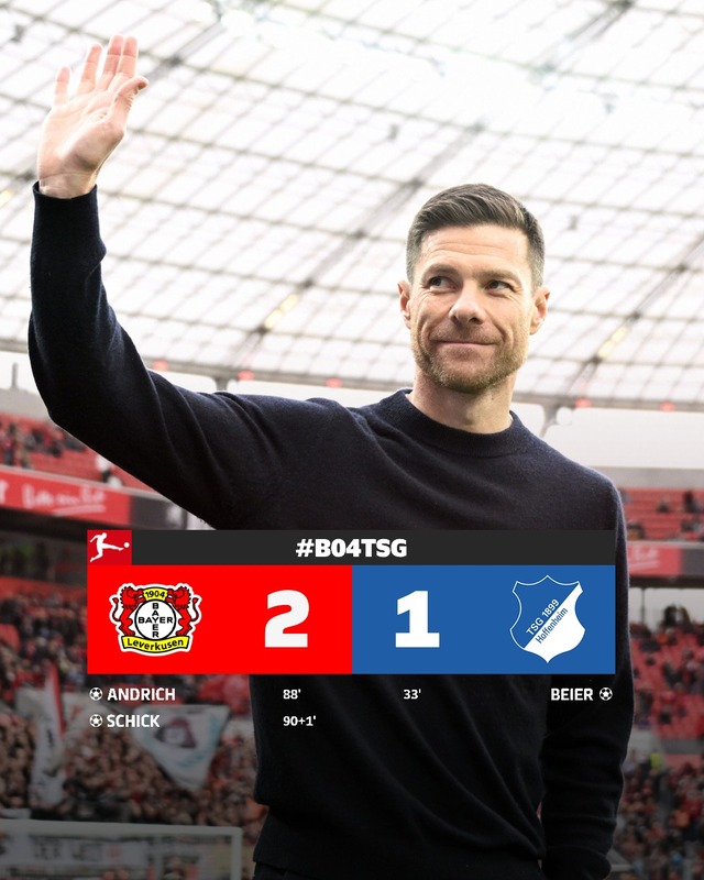 Bayer Leverkusen 2-1 Hoffenheim: Màn ngược dòng ngoạn mục (Vòng 27 Bundesliga) - Ảnh 1.