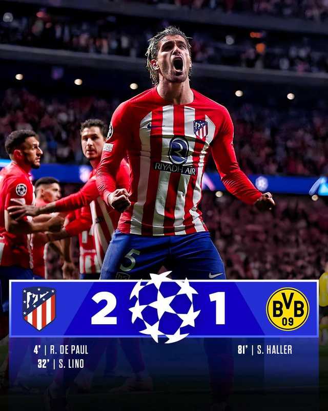 Atletico Madrid giành chiến thắng kịch tính trước Dortmund - Ảnh 1.
