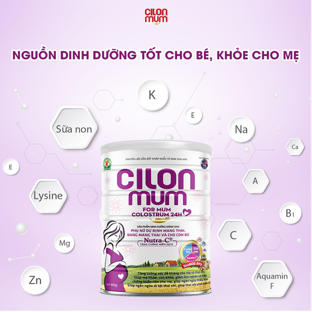 TPBS Cilonmum for mum colostrum 24h – Bổ sung dinh dưỡng tốt để có thai kỳ khỏe mạnh - Ảnh 2.