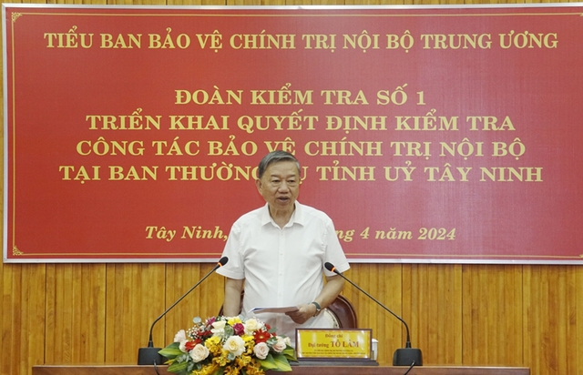 Đại tướng Tô Lâm, Bộ trưởng Bộ Công an làm việc tại Tây Ninh - Ảnh 1.
