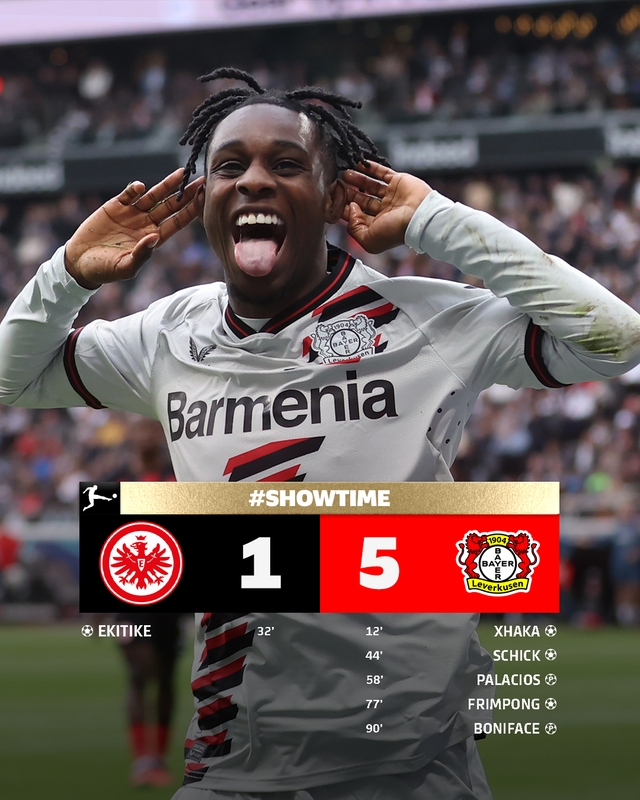 Thắng đậm Frankfurt, Bayer Leverkusen nối dài mạch bất bại - Ảnh 1.